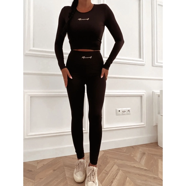 Komplet damski MARVEL – bluzka + legginsy, basic, przylegający, MOJO (hurt)